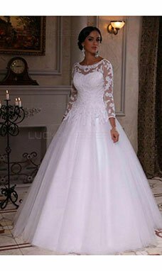 Mode de bal Col U profond Manche longue Tulle Mode de bal Col U profond Manche longue Tulle