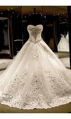 Mode de bal Col en cœur Sans manches Tulle